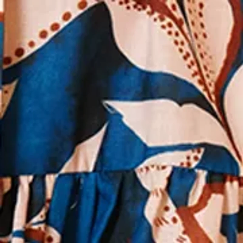 Women's Short Sleeve Printed Mini Shirtdress