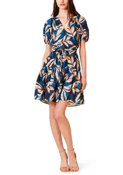 Women's Short Sleeve Printed Mini Shirtdress