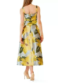 Women's Sleeveless Tie Waist Midi Dress