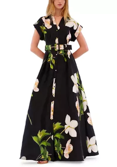 Women's Belted Floral Shirtdress