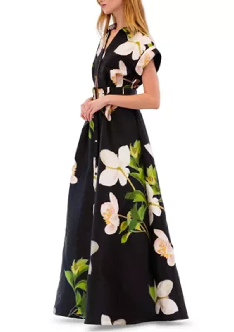 Women's Belted Floral Shirtdress