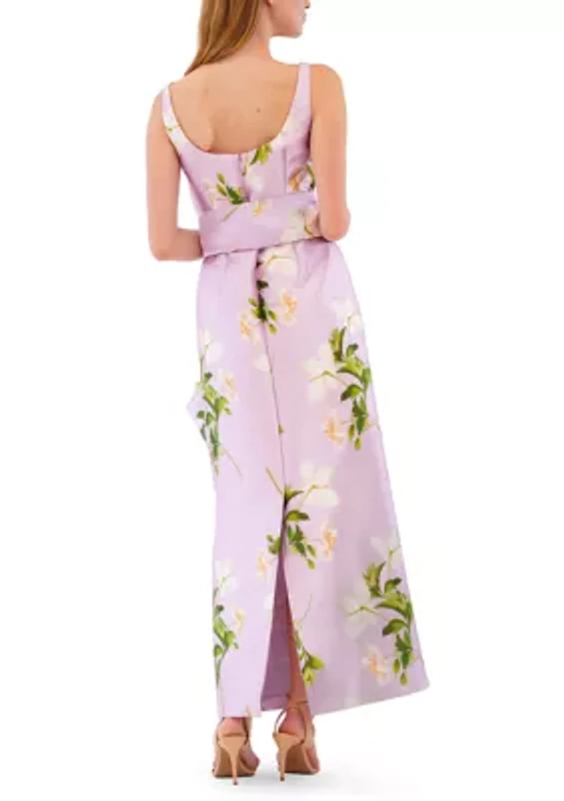 Women's Sleeveless Floral Tie Waist Dress
