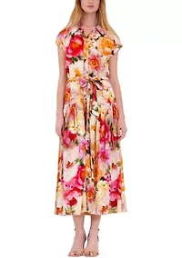Women's Sleeveless Printed Shirtdress