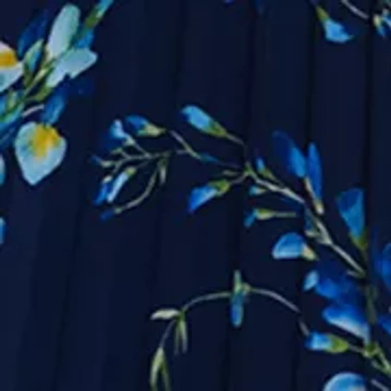 Women's Sleeveless Pleated Printed Gown