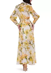 Women's Long Sleeve Floral Shirtdress