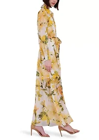 Women's Long Sleeve Floral Shirtdress