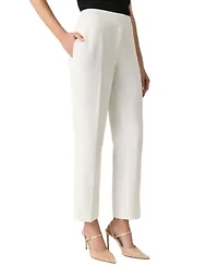 Women's Stretch Crepe Fly Front Slim Pant