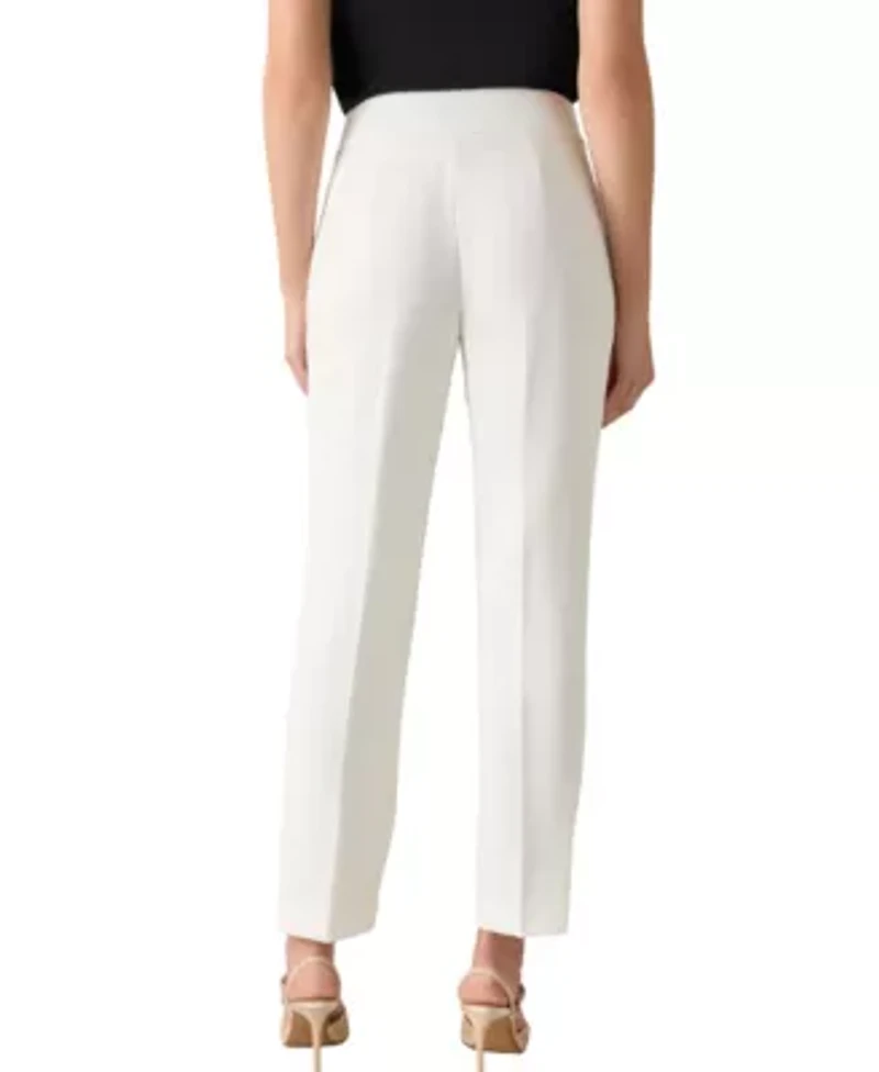 Women's Stretch Crepe Fly Front Slim Pant