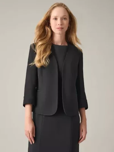 Petite Stretch Crepe Open Front Cardigan Jacket
