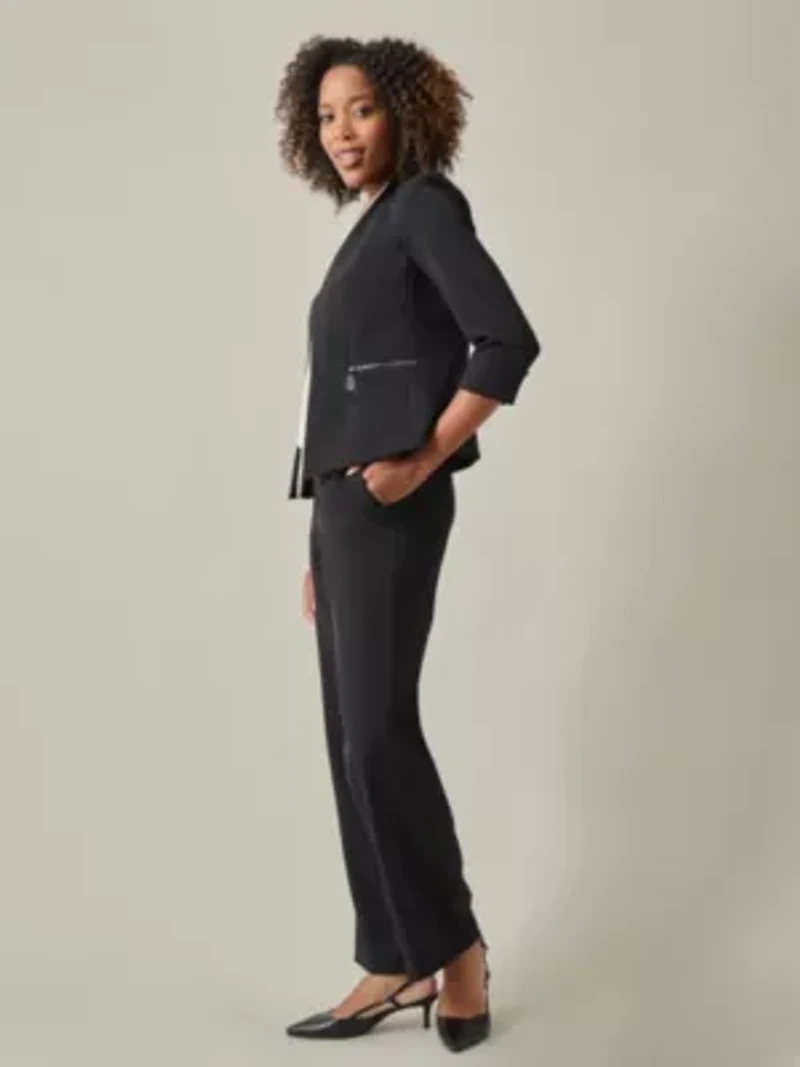 Women's Petite Stretch Crepe Open Cardigan Jacket