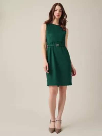 Women's Petite Sheath Dress With Belt