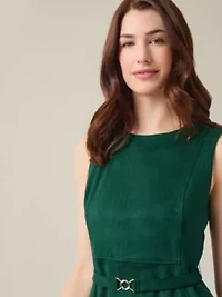 Women's Petite Sheath Dress With Belt