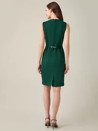 Women's Petite Sheath Dress With Belt