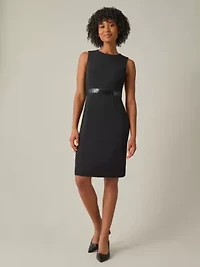 Women's Petite Sheath Dress With Sequin Trim