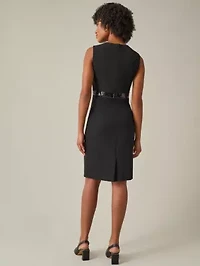 Women's Petite Sheath Dress With Sequin Trim