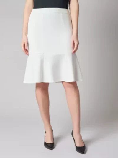 Petite Stretch Crepe Side Zip Flare Skirt