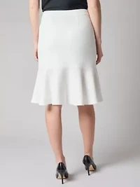 Petite Stretch Crepe Side Zip Flare Skirt
