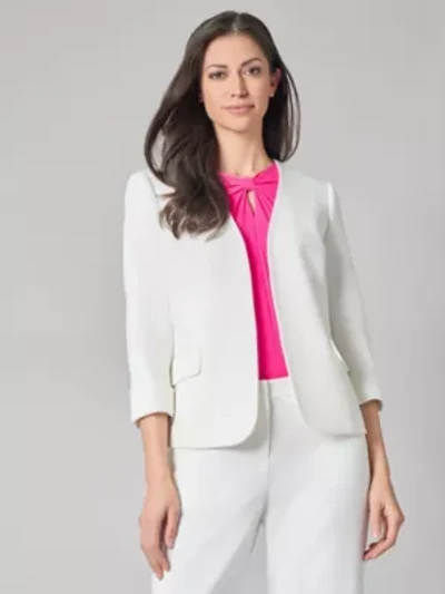 Pique Cardigan With Rolled Cuff Sleeves