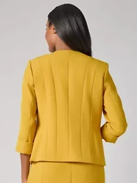 Stretch Crepe Cuff Sleeve Cardigan Jacket