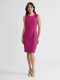 Petite Stretch Crepe Seamed Sheath Dress