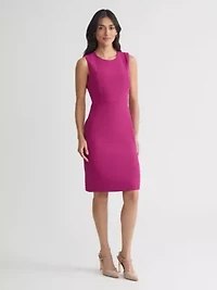 Petite Stretch Crepe Seamed Sheath Dress
