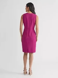 Petite Stretch Crepe Seamed Sheath Dress