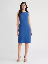 Petite Stretch Crepe Seamed Sheath Dress