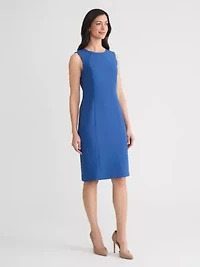 Petite Stretch Crepe Seamed Sheath Dress