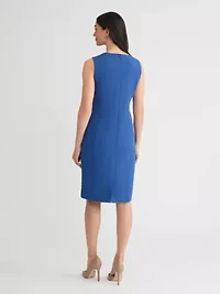 Petite Stretch Crepe Seamed Sheath Dress