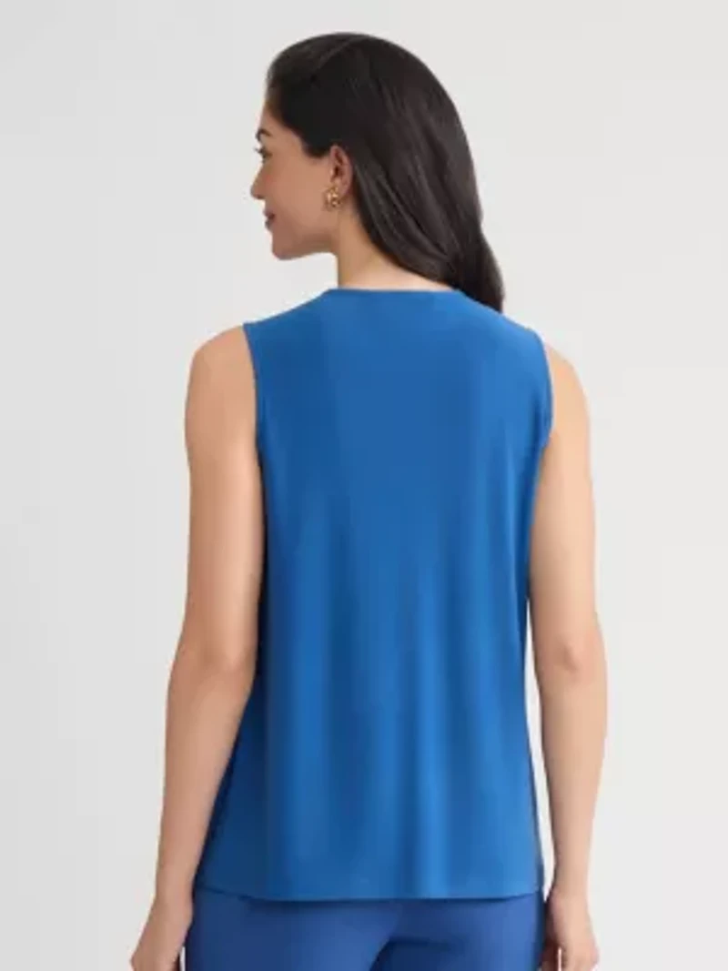 Petite Sleeveless Knot Neck Knit Top
