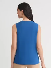 Women's Crepe Sleeveless Drape Neck Blouse