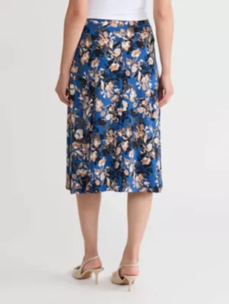 Women's Floral Print Pull On Knit Skirt