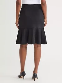 Women's Scuba Suede Pull On Flare Skirt