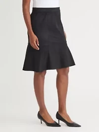 Women's Scuba Suede Pull On Flare Skirt