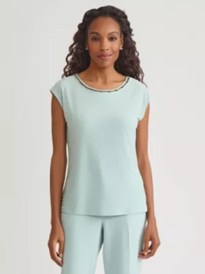 Beaded Neck Knit Top