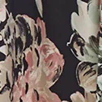 Soft Floral Print Pleat Neck Knit Dress