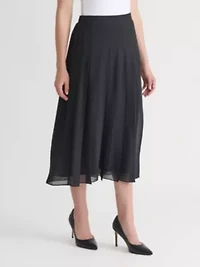 Petite Chiffon Pull On Pleated Skirt