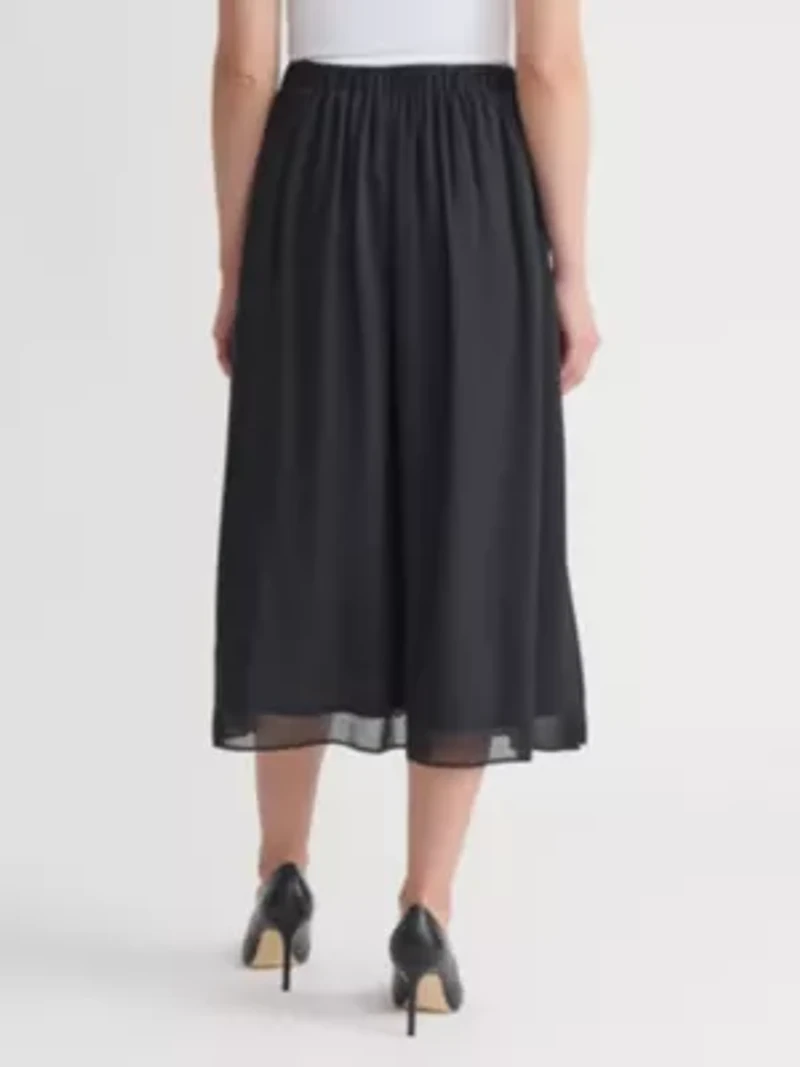 Petite Chiffon Pull On Pleated Skirt