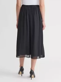 Petite Chiffon Pull On Pleated Skirt