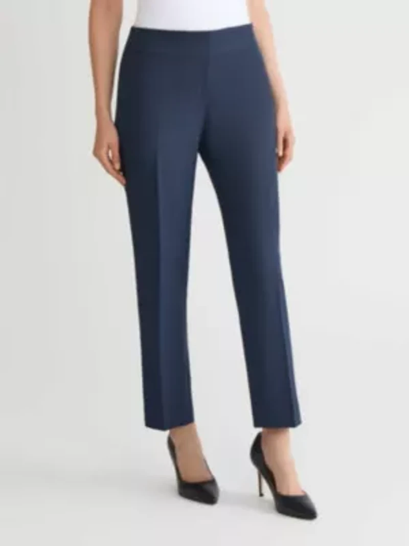 Petite Mini Check Slim Leg Pant