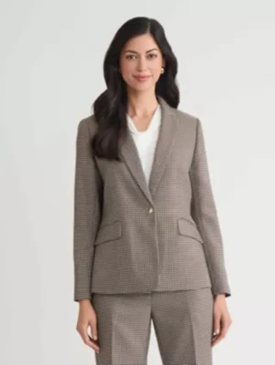 Women's Houndstooth One Button Jacket