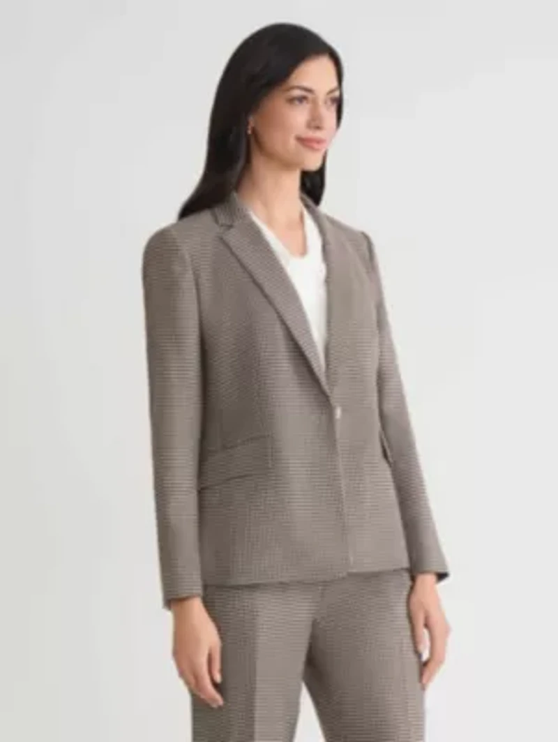 Women's Houndstooth One Button Jacket
