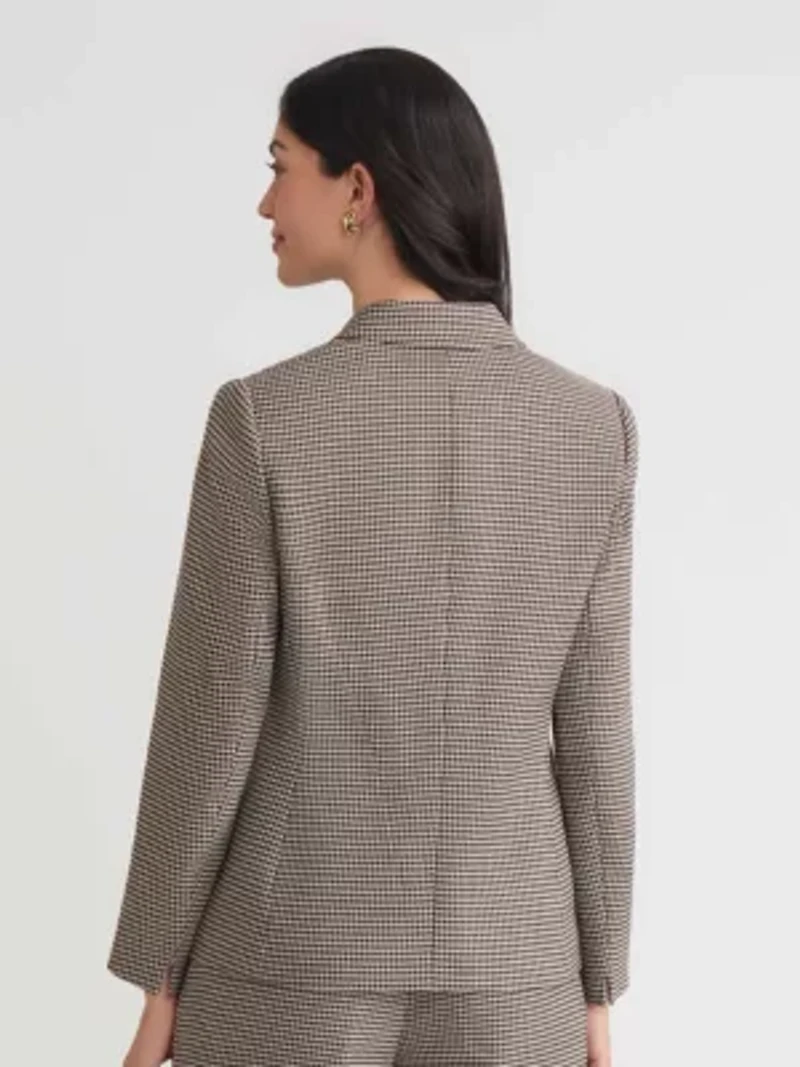 Women's Houndstooth One Button Jacket