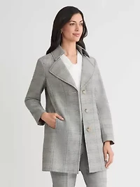 Petite Plaid Belted Trench