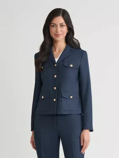 Petite Mini Check Four Pocket Jacket