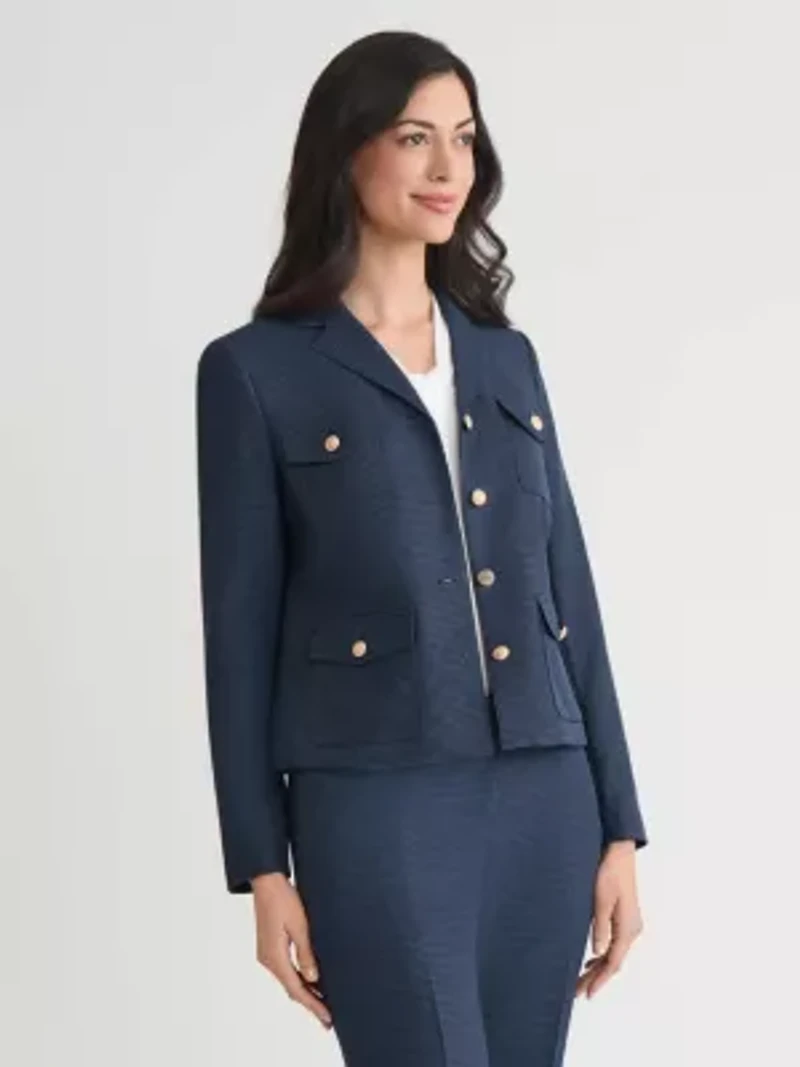 Petite Mini Check Four Pocket Jacket