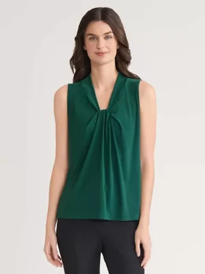 Petite Sleeveless Knot Front Knit Top