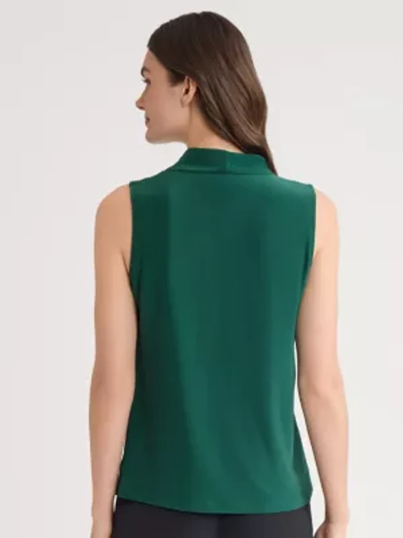 Petite Sleeveless Knot Front Knit Top