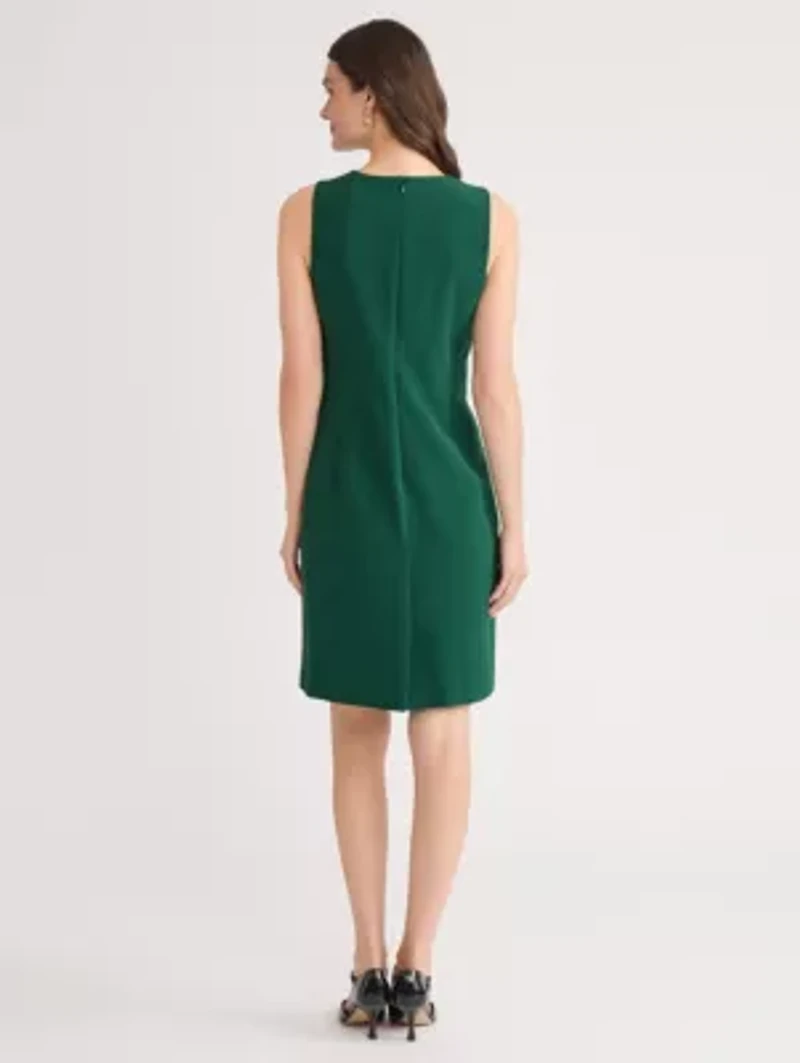 Women's Stretch Crepe Seamed Sheath Dress