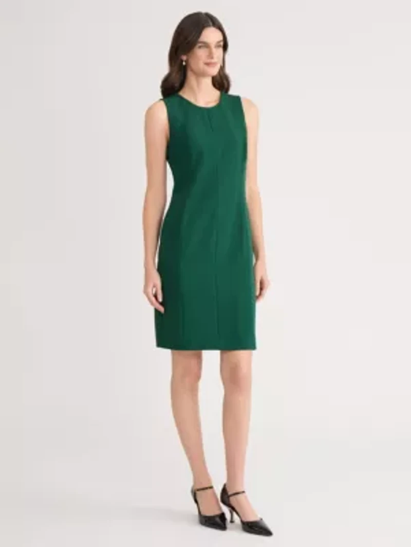 Women's Stretch Crepe Seamed Sheath Dress